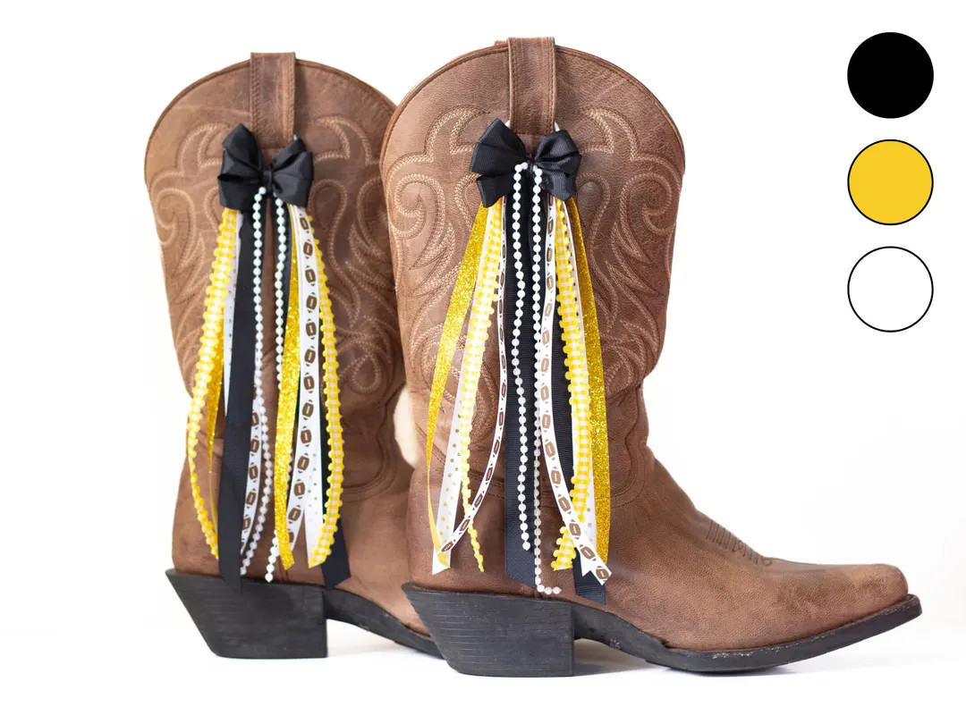 Missouri College Gameday Boot Bows | Black and Yellow Boot Bows | Game-day Accessory | Missouri G... | Etsy (US)