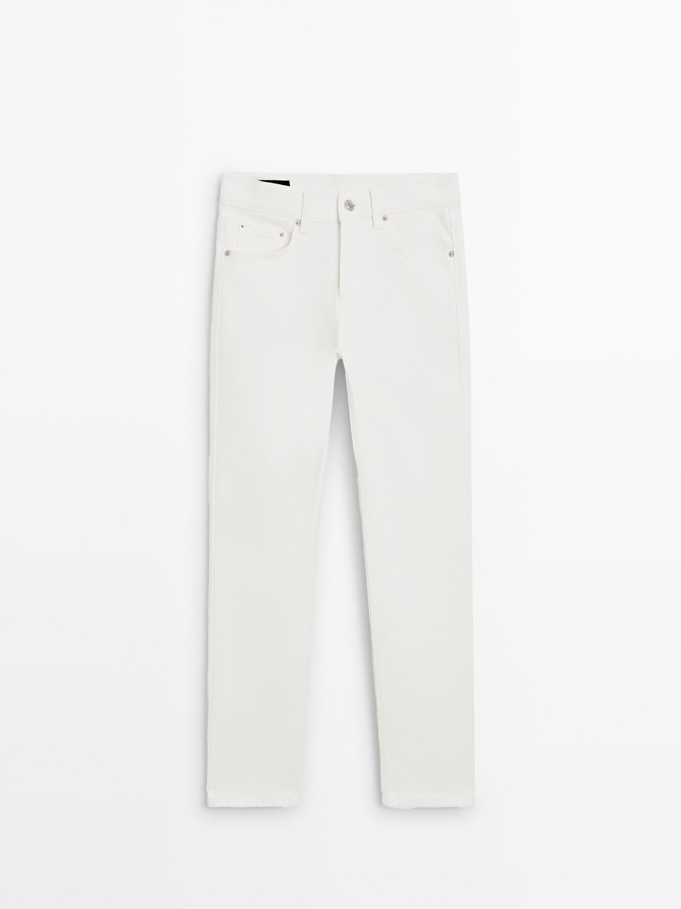 Mid-rise cropped slim fit jeans | Massimo Dutti UK