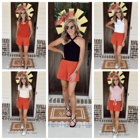 Old Navy, Summer basics - All but one top are on sale- everything comes in multiple colors! High waisted shorts pockets, lightweight wearing size small - comes in 6 colors  

#LTKSaleAlert #LTKStyleTip #LTKOver40