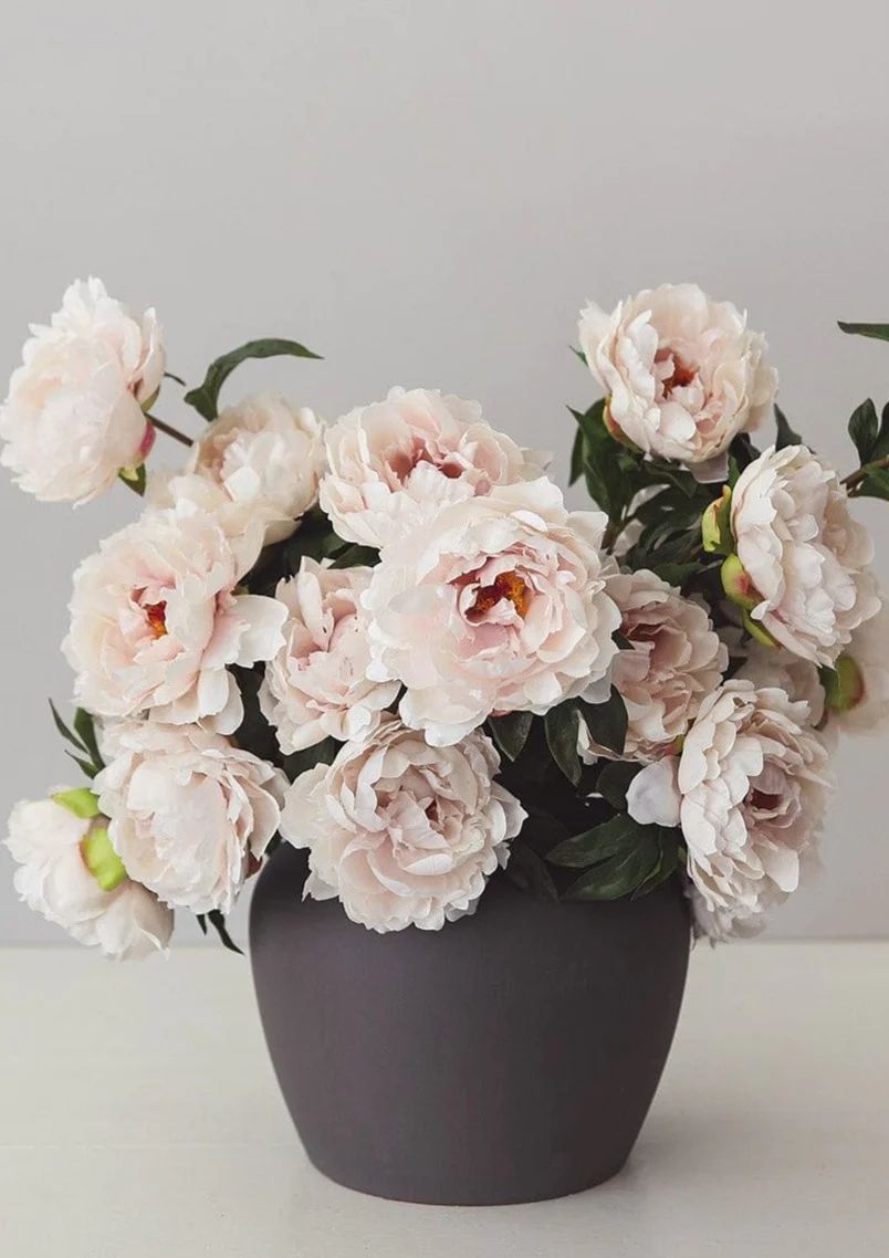 Real Touch Peony in Tissue Blush - 20.5" | Afloral