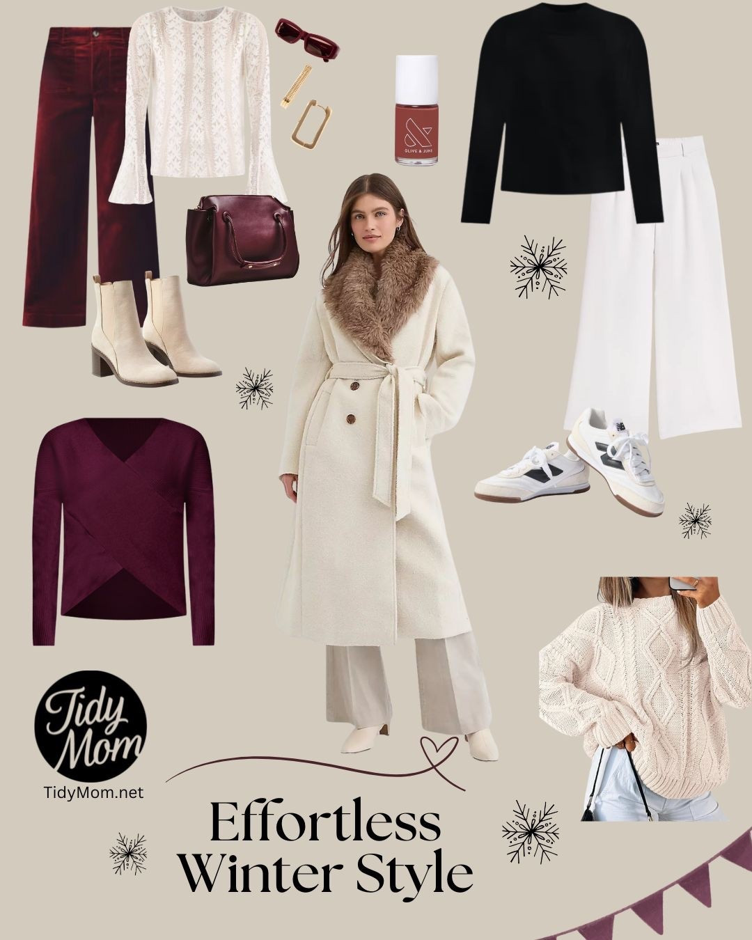 Mix and Match these pieces for Effortless Winter Style!
Great winter basics that work for any festive outing or lunch with the girls — pieces you’ll wear all season long.
Boots, sweater, winter white, booties, fur collar coat, sneakers, new balance, lace top


#LTKStyleTip #LTKSeasonal #LTKHoliday