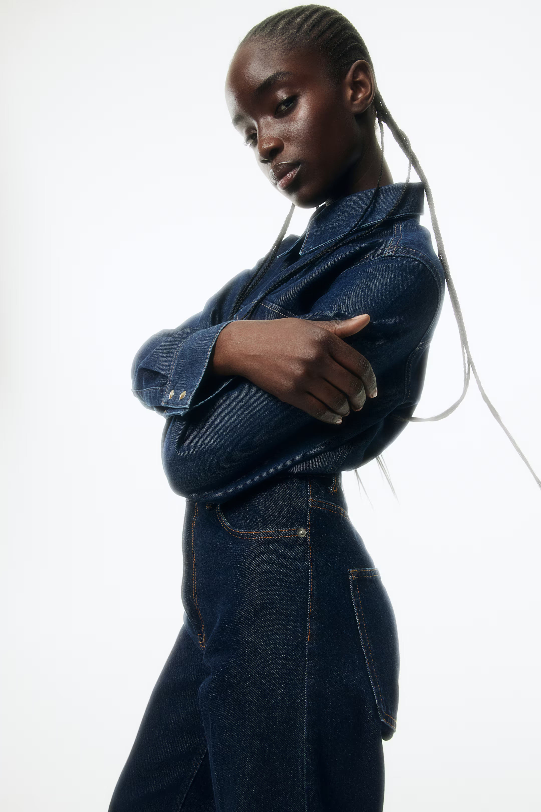 Denim shirt - Dark denim blue - Ladies | H&M GB | H&M (UK, MY, IN, SG, PH, TW, HK)