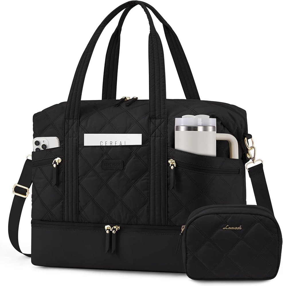 LOVEVOOK Travel Duffle Bag, Lightweight Weekender Bags for Women with Shoe Compartment, 40L Puffe... | Amazon (US)