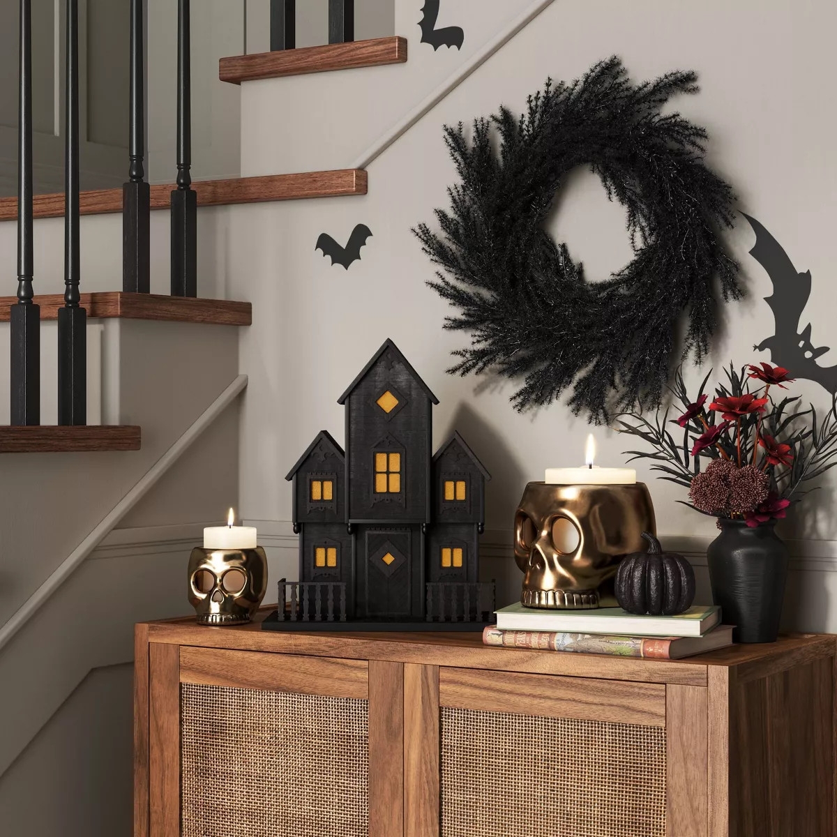 Halloween Wooden Light Up Haunted House - Threshold™ | Target