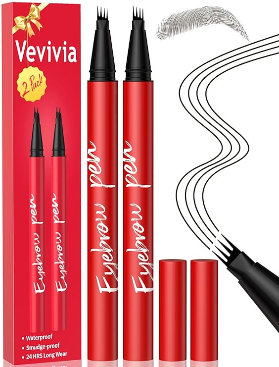 Vevivia Beauty Eyebrow Pencils for Women - Eyebrow Pen 2 Pack, Precise 4-Tip Brow Pencil for Natu... | Amazon (US)