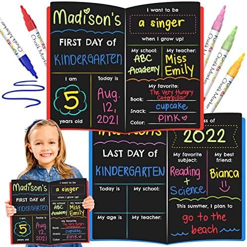Funcils First & Last Day of School Sign (11 x 13") - First Day of School Board for Kids, Back to ... | Amazon (US)