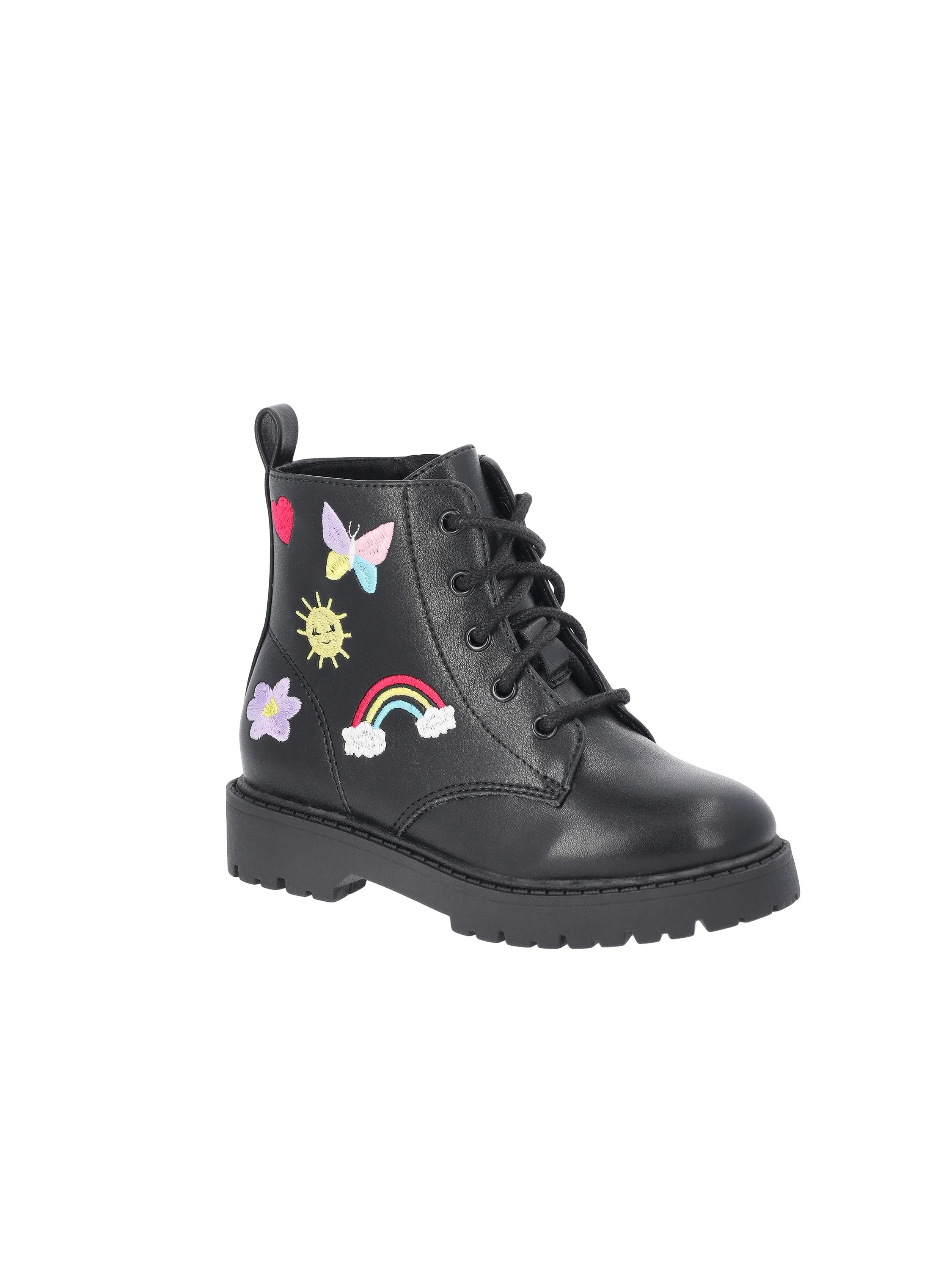 Wonder Nation Toddler Girls Combat Boots with Patches | Walmart (US)
