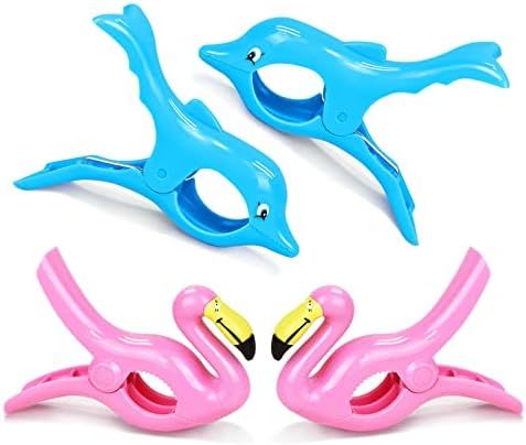 Beach Towel Clips, Sopito Beach Must Haves Towel Clips for Lounge Chairs Patio Pool Accessories, 4pc | Amazon (US)