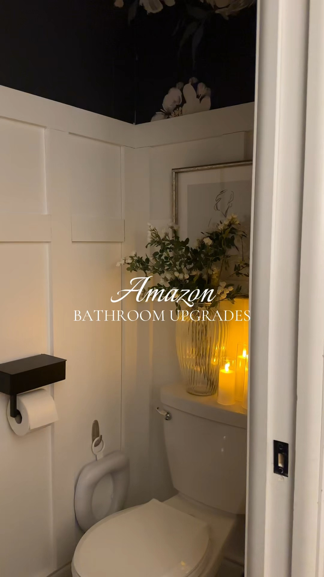 Zero regret Amazon bathroom upgrades that I would buy over and over again!

For starters nothing is better than a pretty soap dispenser and jewelry tray 😍 I love having ambient lighting where ever I can fit it around my home - makes everything feel so cozy! 

Another bathroom MUST are the florals - faux ofc bc my bathroom is small and has no natural lighting, but these mini roses are great bc they look so real! 😍

Lastly, a toilet paper holder with storage to store the most discreet bathroom spray and beautiful, traditional style (and washable) bath mat! #amazonbathroom #amazonhome #bathroomdecor 
