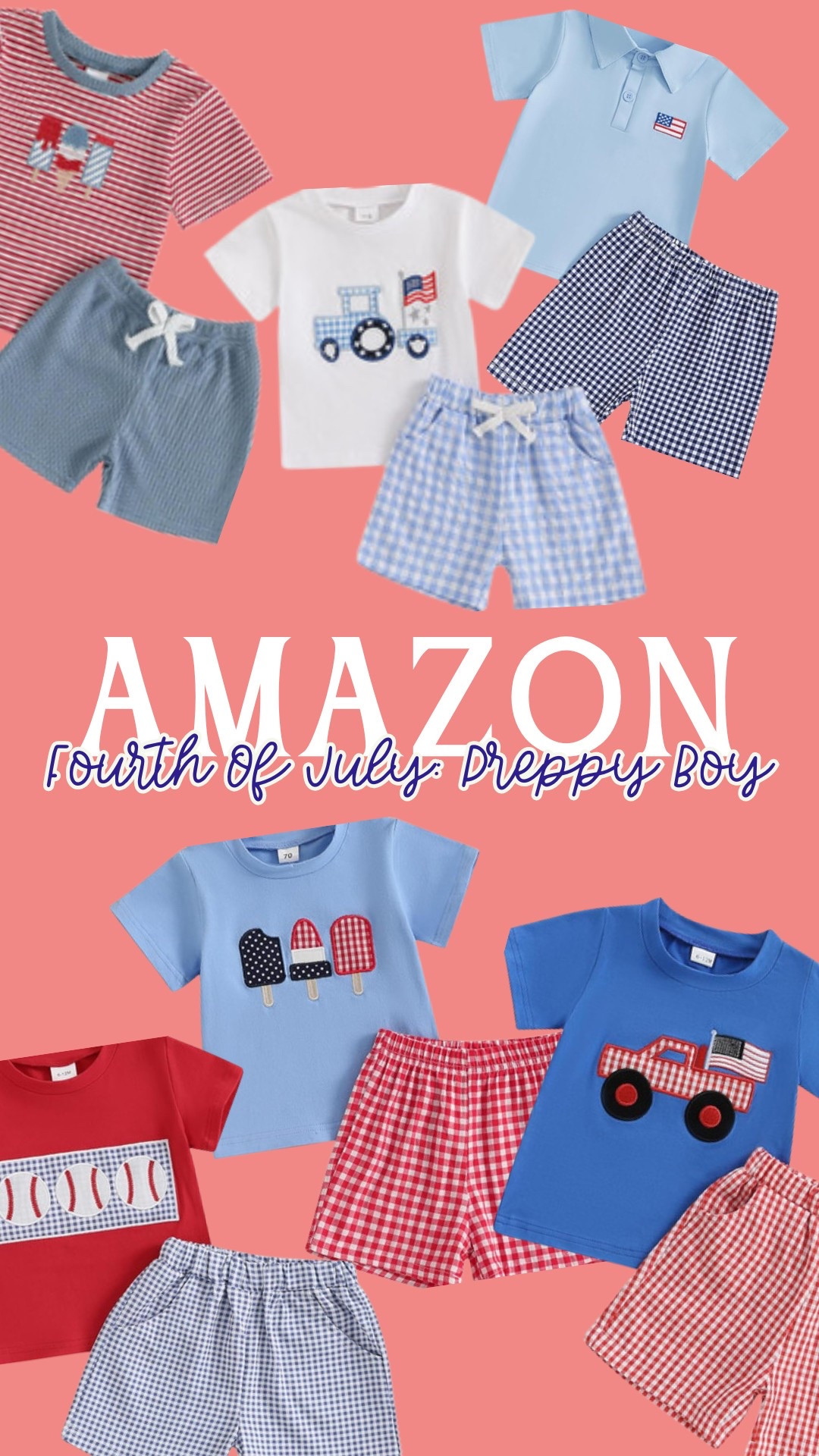 Preppy Gingham Smock Baby / Toddler / Boy / American Summer / 4th of July / outfits / shirt sets / red white and blue Baby / Toddler / Boy / American Summer / 4th of July / outfits / shirt sets / red white and blue 