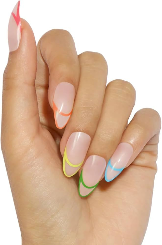 PaintLab Press-On Nails Manicure Kit, Check you out Almond, 24-Piece Set, Long-Lasting Fake Nails... | Amazon (US)