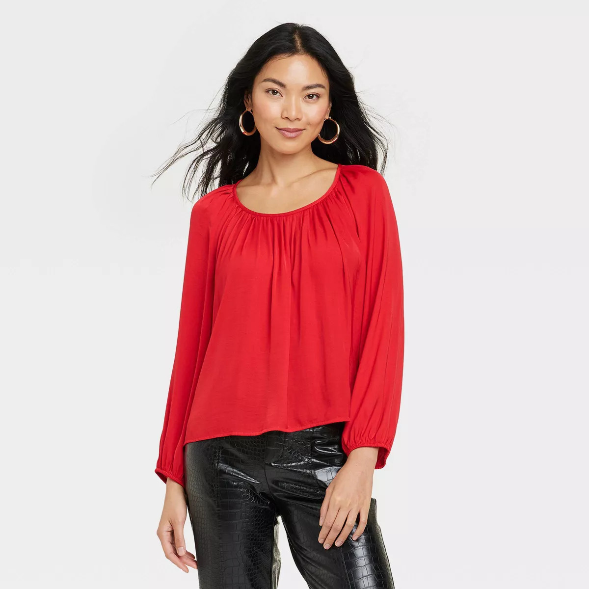 Women's Balloon Long Sleeve Femme Popover Shirt - A New Day™ | Target