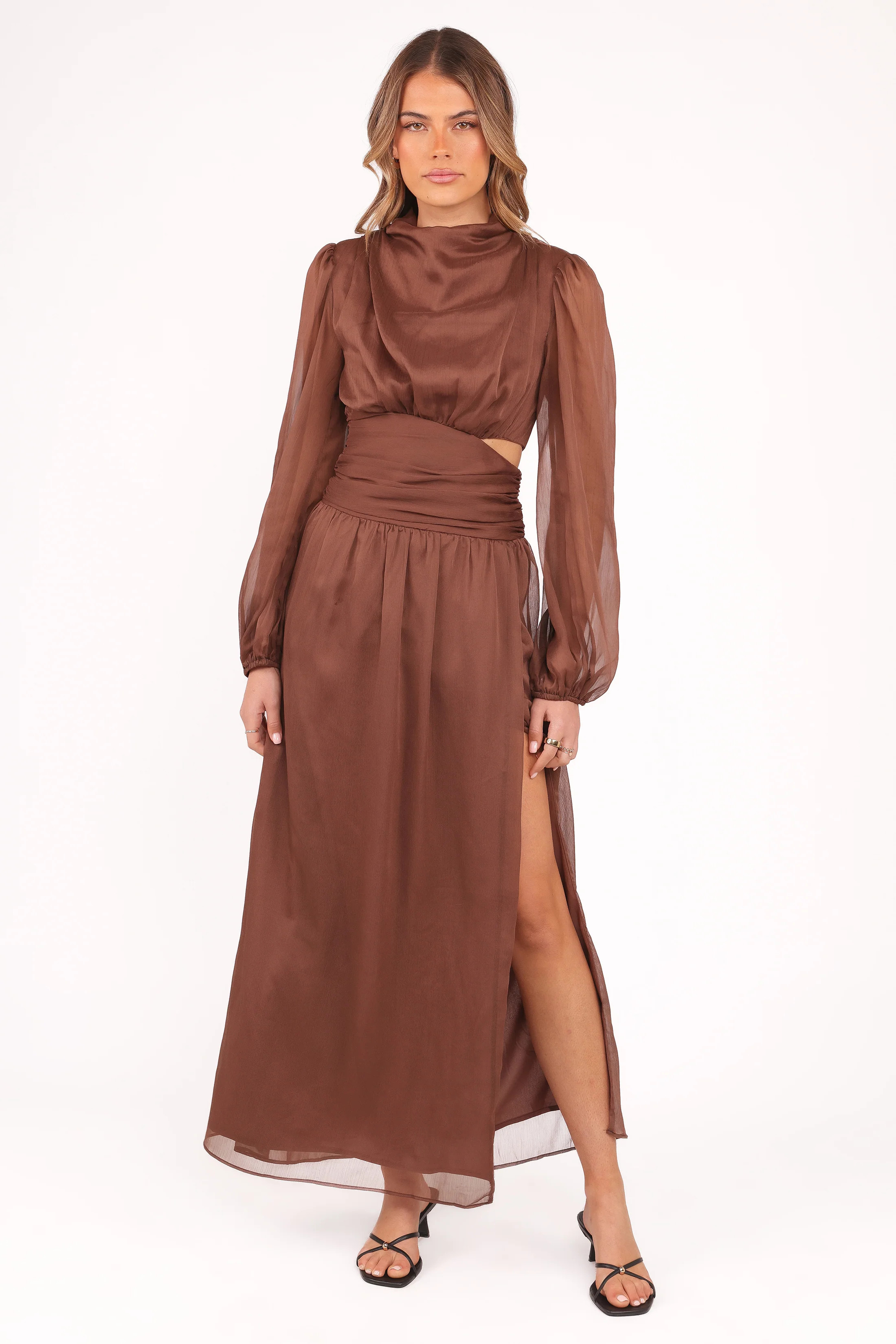 Neveah Long Sleeve Maxi Dress - Chocolate | Petal & Pup (US)