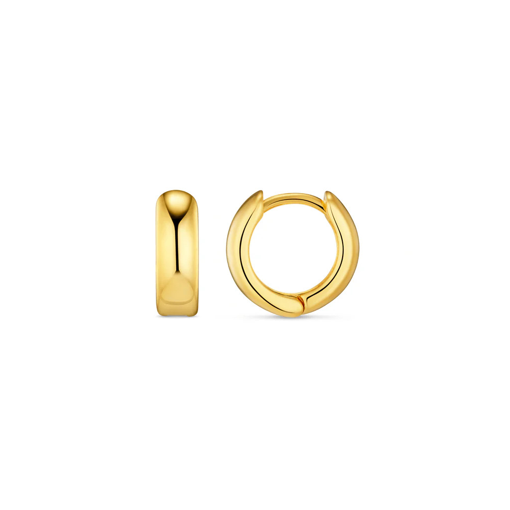 Mini Domed Clean Huggie Hoop Earrings - Gold | Orelia