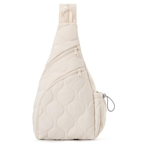 G4Free Casual Crossbody Bag Sling Daypack for Women Lightweight Backpack Fashionable Chest Bag for Daily Outings (Beige) | Amazon (US)