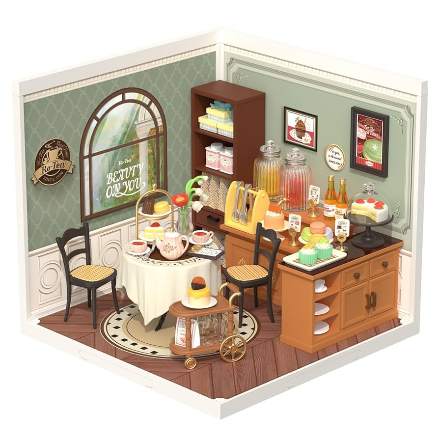 ROBOTIME Miniature House Kit DIY Plastic House Building Toy Set with LED Tiny Store Making Kit Mo... | Amazon (US)