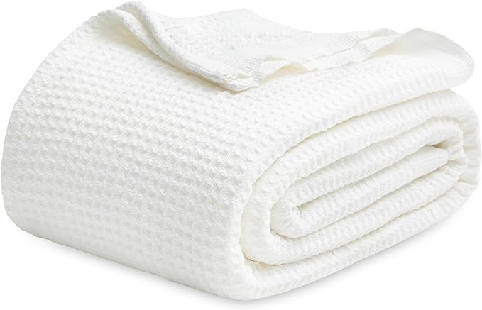Bedsure Gentlesoft 100% Cotton Blanket King Size for Bed - Breathable and Soft, Waffle Weave Blan... | Amazon (US)