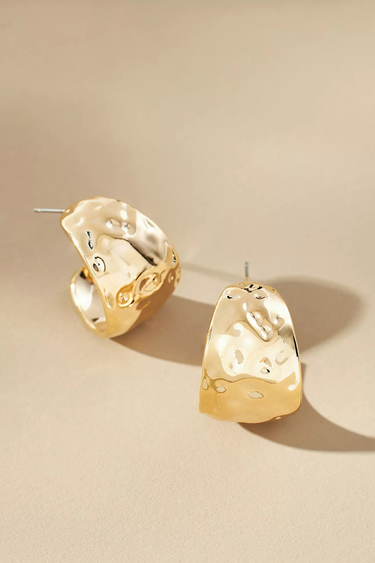 Hammered Wide Hoop Earrings | Anthropologie (US)