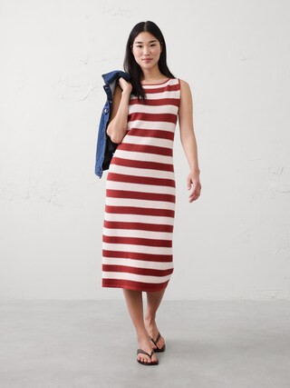 Textured Striped Midi Sweater Dress | Banana Republic Factory
