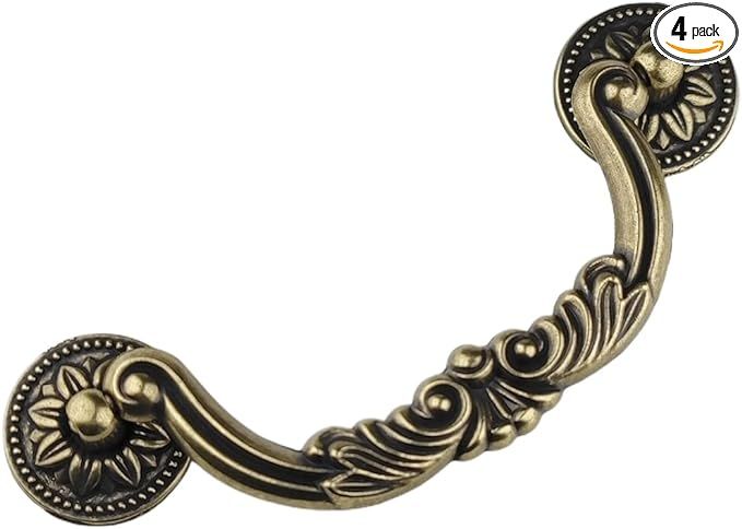 4-Pack 5 Inch Vintage Dresser Drawer Pull Handles Antique Bronze/Black.Available in Two Colors Ru... | Amazon (US)