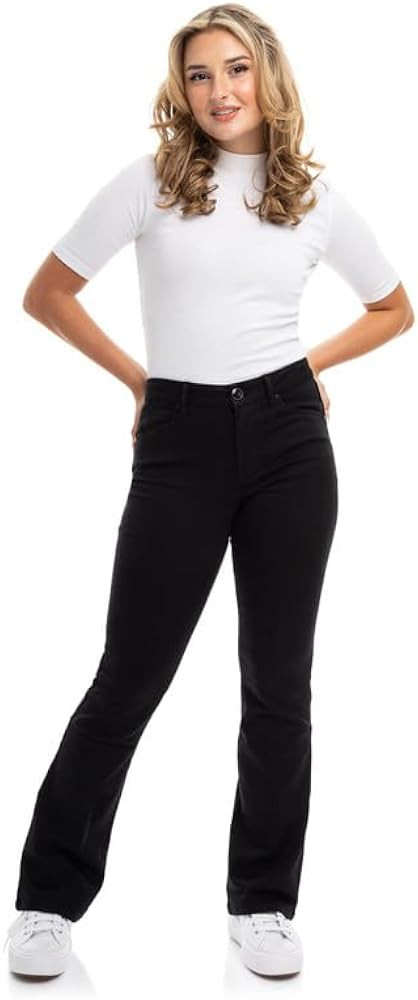 1822 Denim Holly Better Butter High-Rise Slim Boot Jeans for Women in Black - Ultra-Comfy Stretch... | Amazon (US)