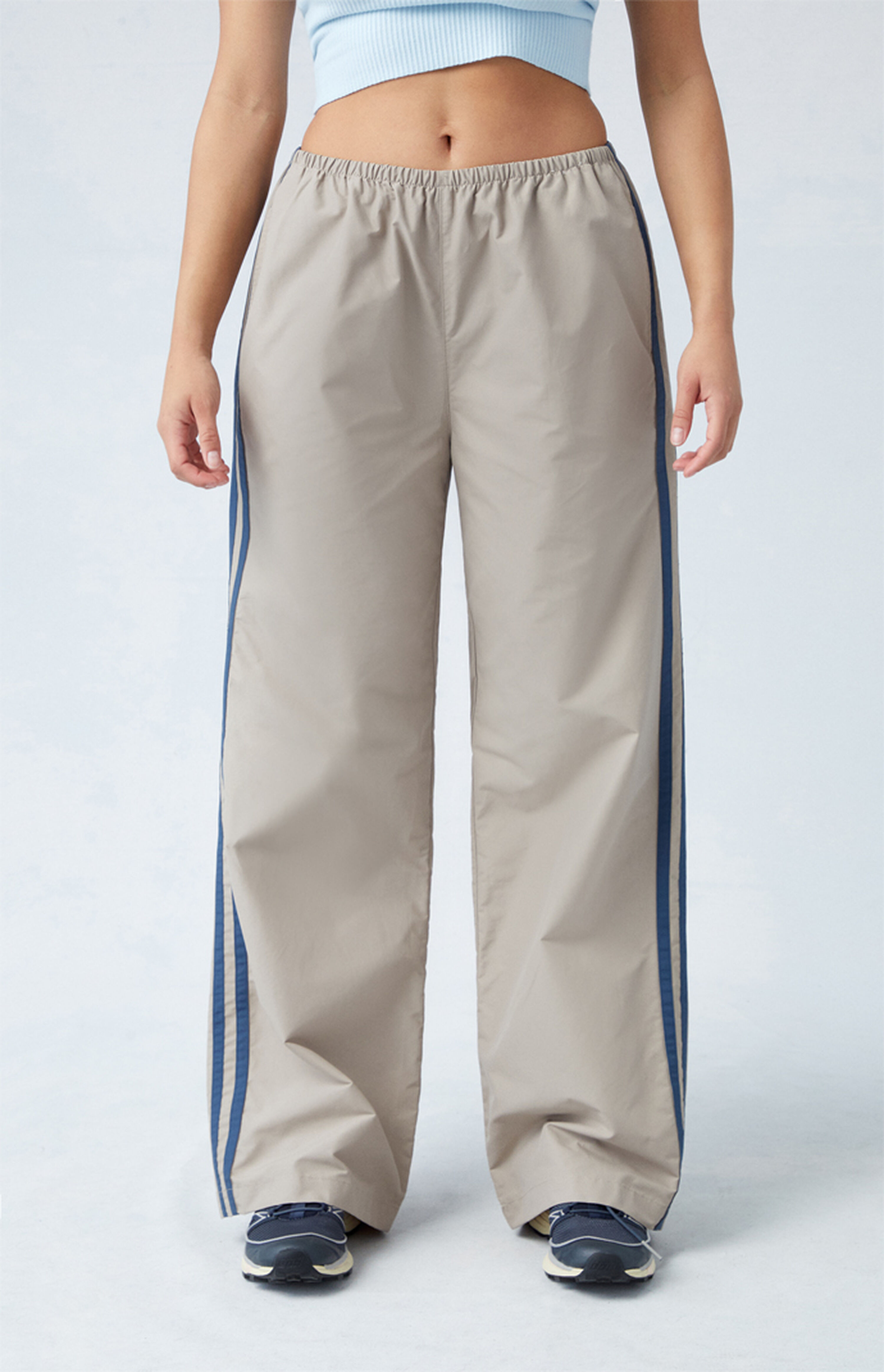 PacSun Khaki Wide Leg Track Pants | PacSun