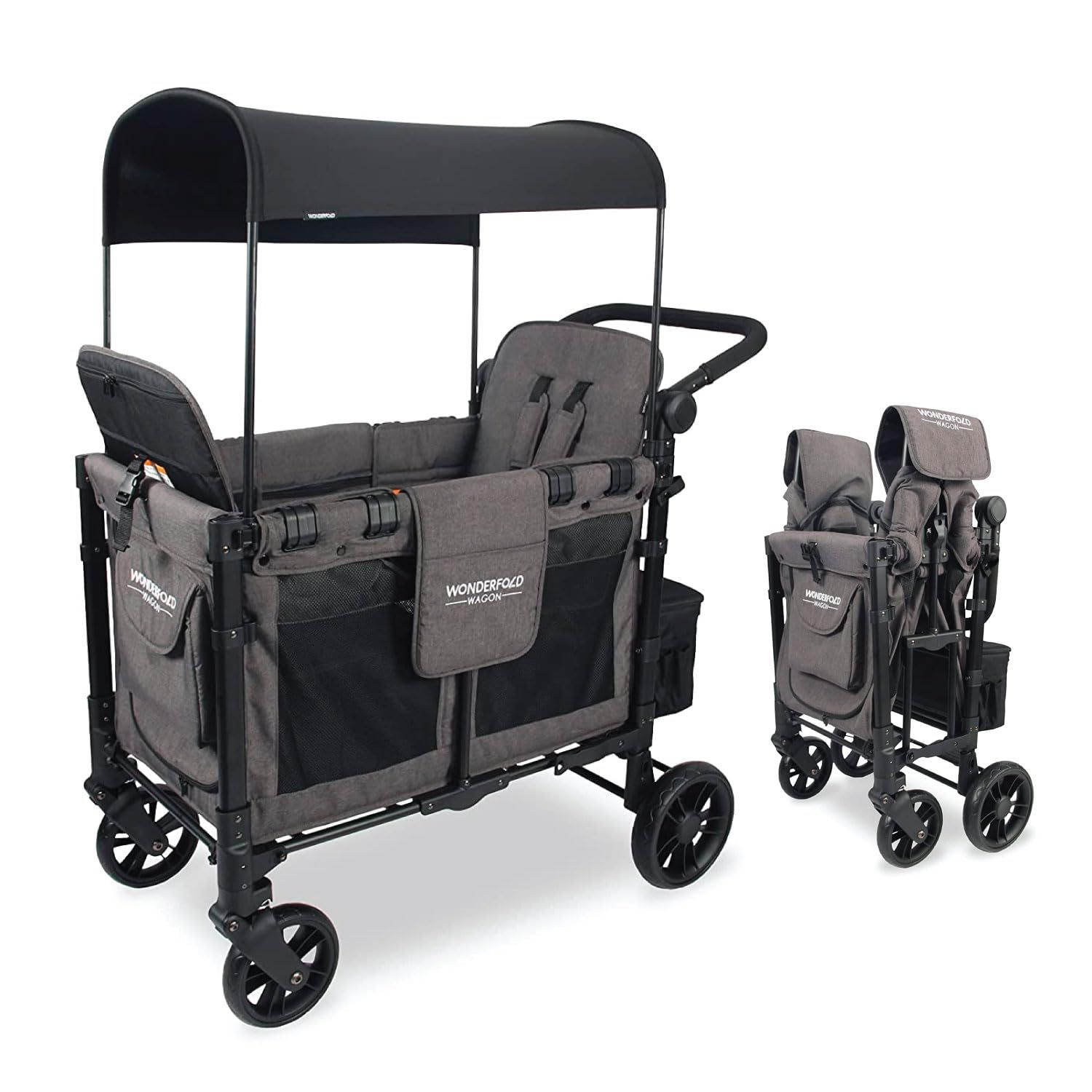 WONDERFOLD W2 Elite Double Stroller Wagon Featuring 2 High Face-to-Face Seats with 5-Point Harnes... | Amazon (US)