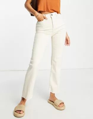 Y.A.S cotton blend straight leg jeans in ecru | ASOS (Global)