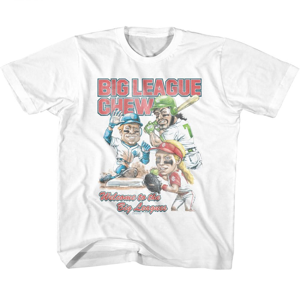 Big League Chew Youth White Short Sleeve T Shirt 80s Baseball Bubble Gum Vintage Style Graphic Te... | Amazon (US)