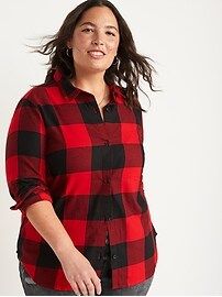 Long-Sleeve Plaid Flannel Shirt for Women | Old Navy (US)