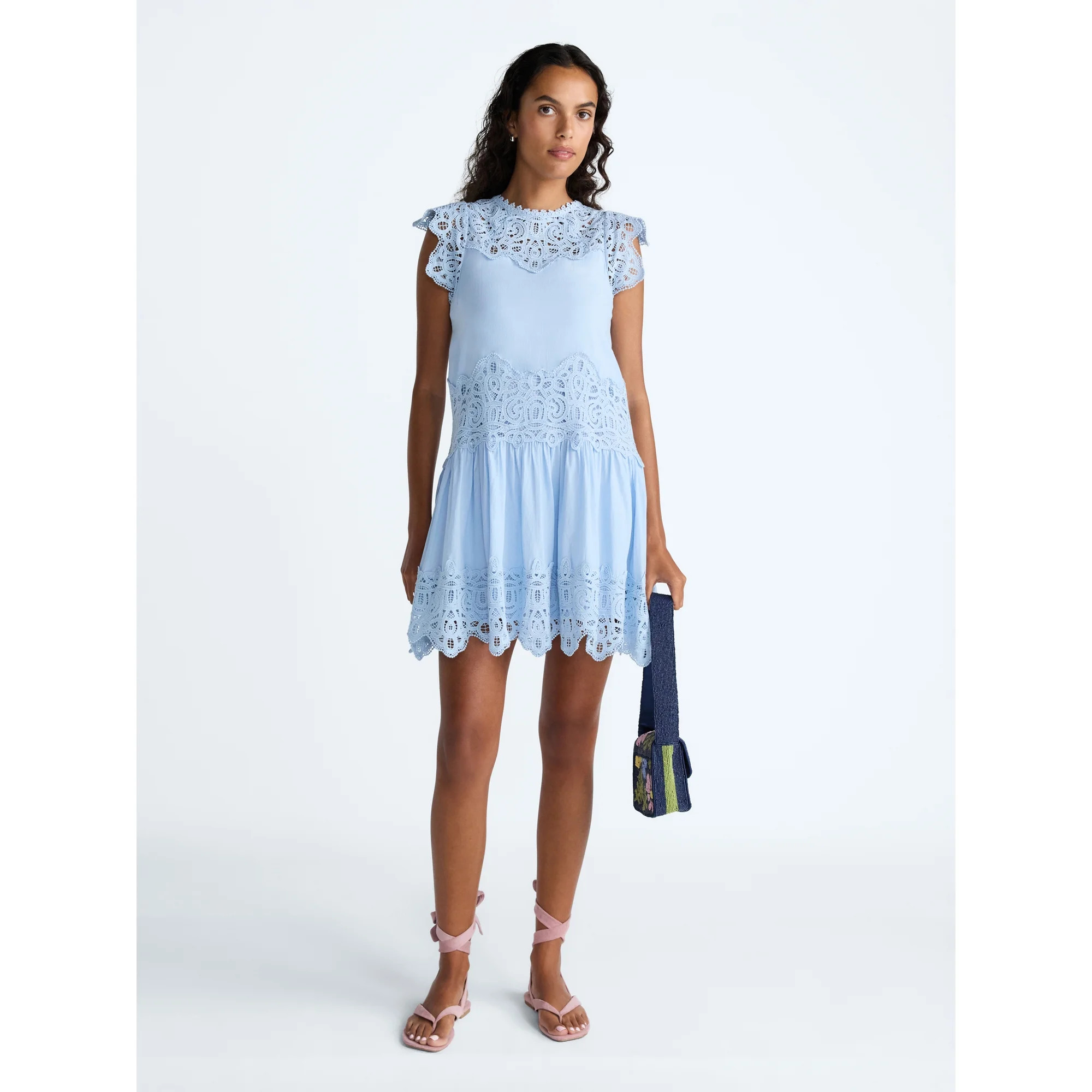 Scoop Women's and Women's Plus Crochet Mini Dress, Sizes XS-4X - Walmart.com | Walmart (US)