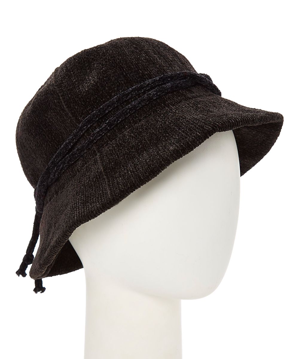 DNMC Women's Winter Hats black - Black Chenille Bucket Hat | Zulily