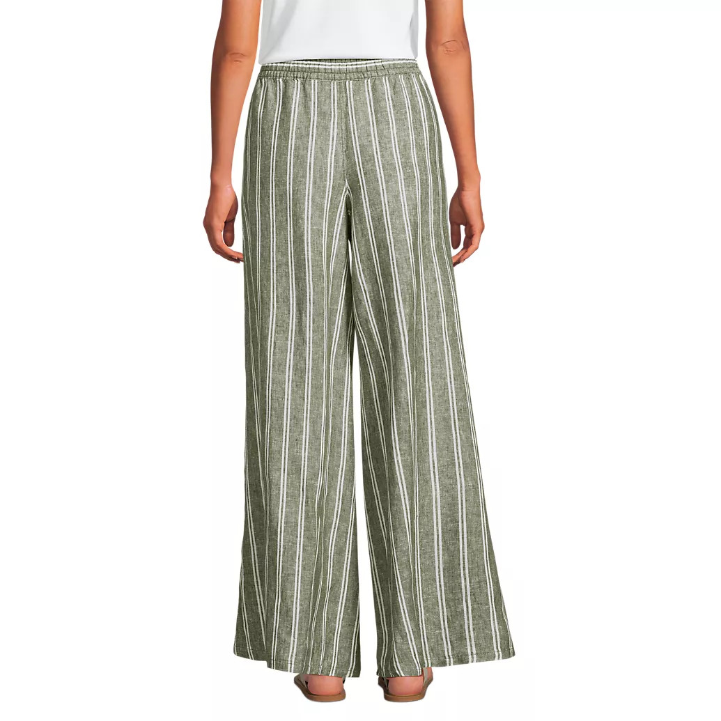 Women's Linen High Rise Palazzo Pants - Set Bottom | Lands' End (US)