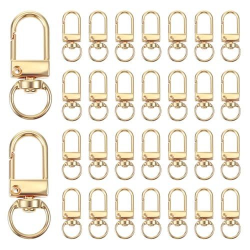 Ouligay 50 Pcs Lobster Claw Clasps for Keychains,Gold Key Chain Hooks,Metal Lanyard Clips,Swivel Snap Hooks for Jewelry Making DIY Making Bags Keychain Art Crafts | Amazon (US)