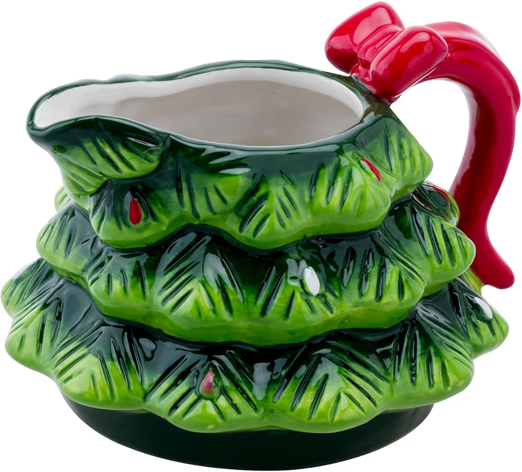 Christmas Gravy Boat - 17oz Hand-Painted Ceramic Christmas Tree Design for Festive Holiday Dinner... | Amazon (US)