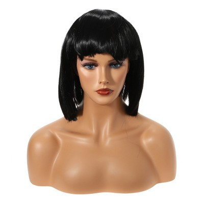 Unique Bargains Women's Bob Wigs 12" Black with Wig Cap | Target