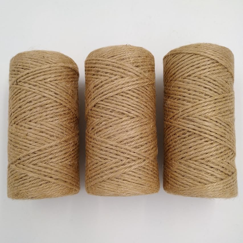 KINGLAKE 328 Feet Natural Jute Twine Best Arts Crafts Gift Twine Christmas Twine Durable Packing Str | Amazon (US)