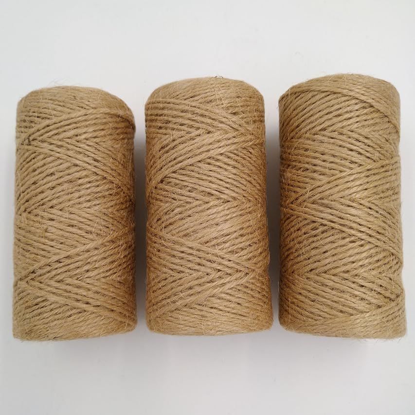 KINGLAKE 328 Feet Natural Jute Twine Best Arts Crafts Gift Twine Christmas Twine Durable Packing Str | Amazon (US)
