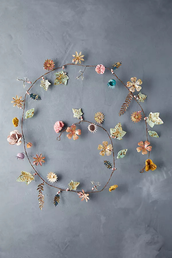 Gilded Botanicals Iron + Velvet Garland, Small | Anthropologie (US)