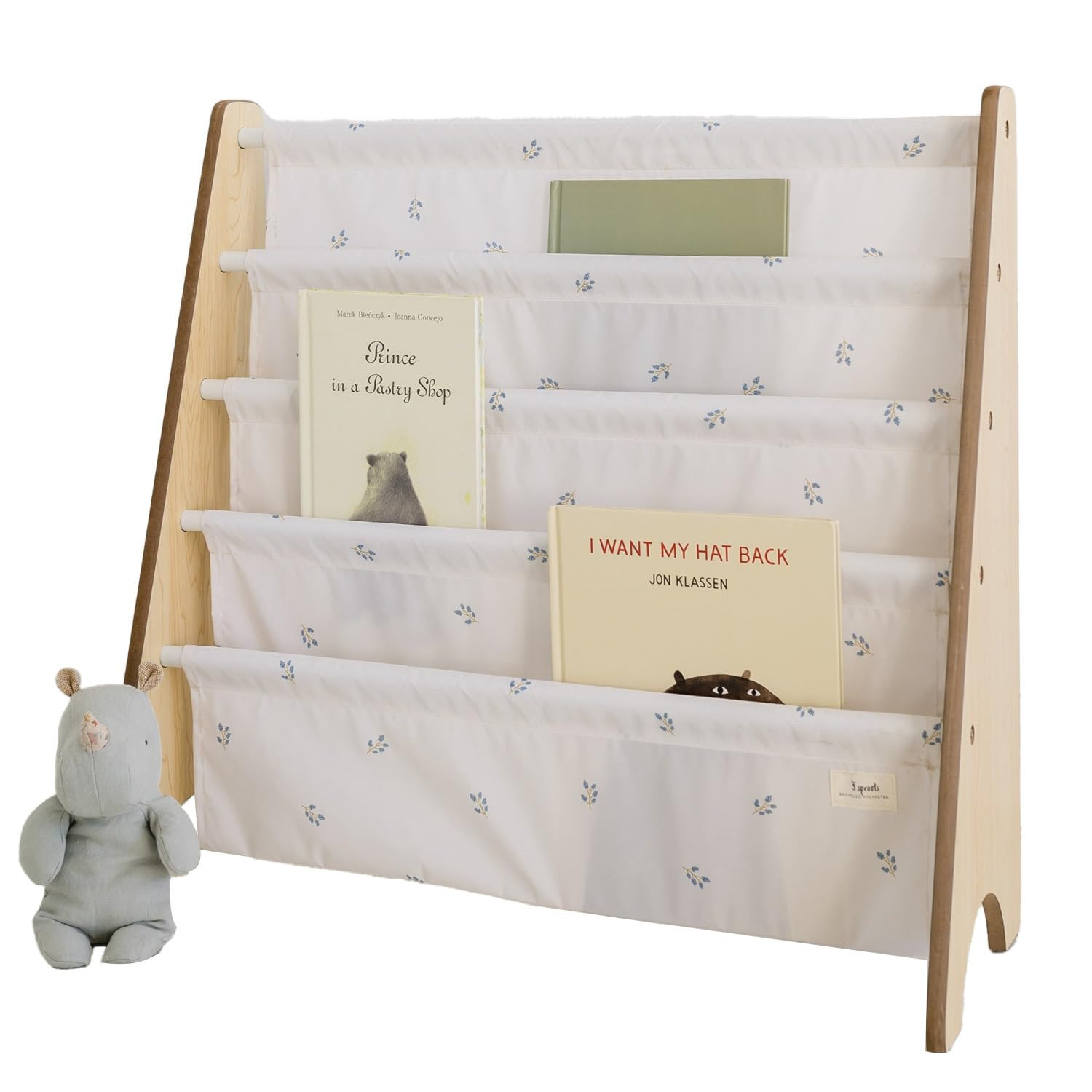 3 Sprouts Recycled Fabric Kids Bookshelf – 4-Tier Sling Book Rack Storage - Kids Room Book Shel... | Amazon (US)