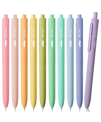 Mr. Pen- Retractable Gel Pens, 10 Pack, Colorful Ink Gel Pens, Pastel Barrels, Gel Pens Fine Point 0.5mm, Retractable Pens, Cute Pens, Gel Ink Pens, Aesthetic Pens for Journaling Fine Tip Pens | Amazon (US)