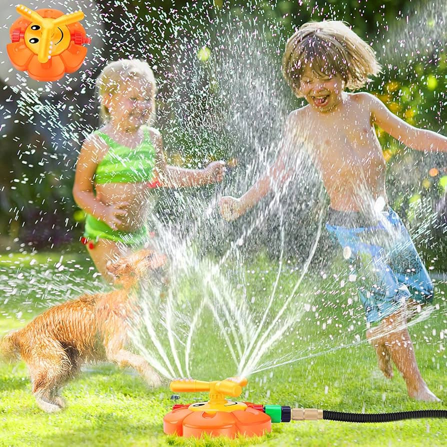 Water Sprinkler for Kids Toddlers Sprinklers with Roating Spray Nozzles Attaches Garden Water Hos... | Amazon (US)