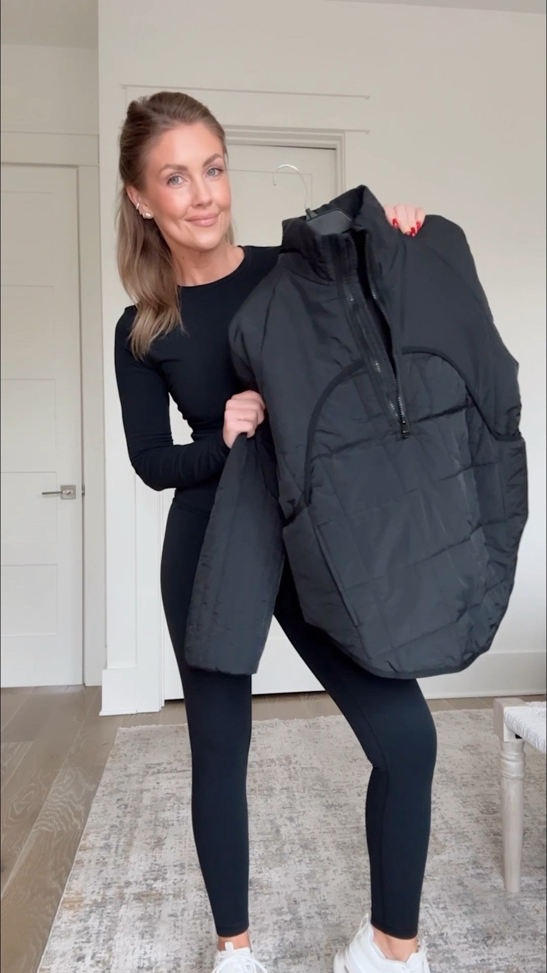 Layered Amazon look for a chilly beach walk today 🖤 This Amazon jacket is a 10/10 🙌🏼 It’s so lightweight but WARM! Wearing the Small / Small sports bra / Small long sleeve / XS leggings 

#LTKActive #LTKPetite #LTKootd