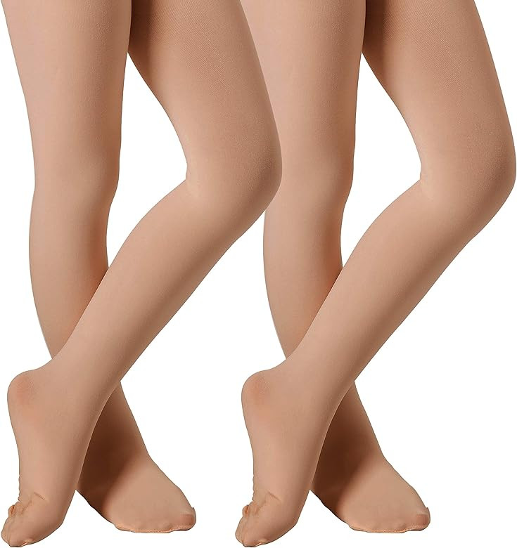 DIPUG Ballet Tights for Girls Dance Tights Toddler Pink Ballet Tights Girls Thick Soft Footed Kid... | Amazon (US)