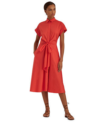 Lauren Ralph Lauren Stretch Cotton Shirtdress & Reviews - Dresses - Women - Macy's | Macys (US)