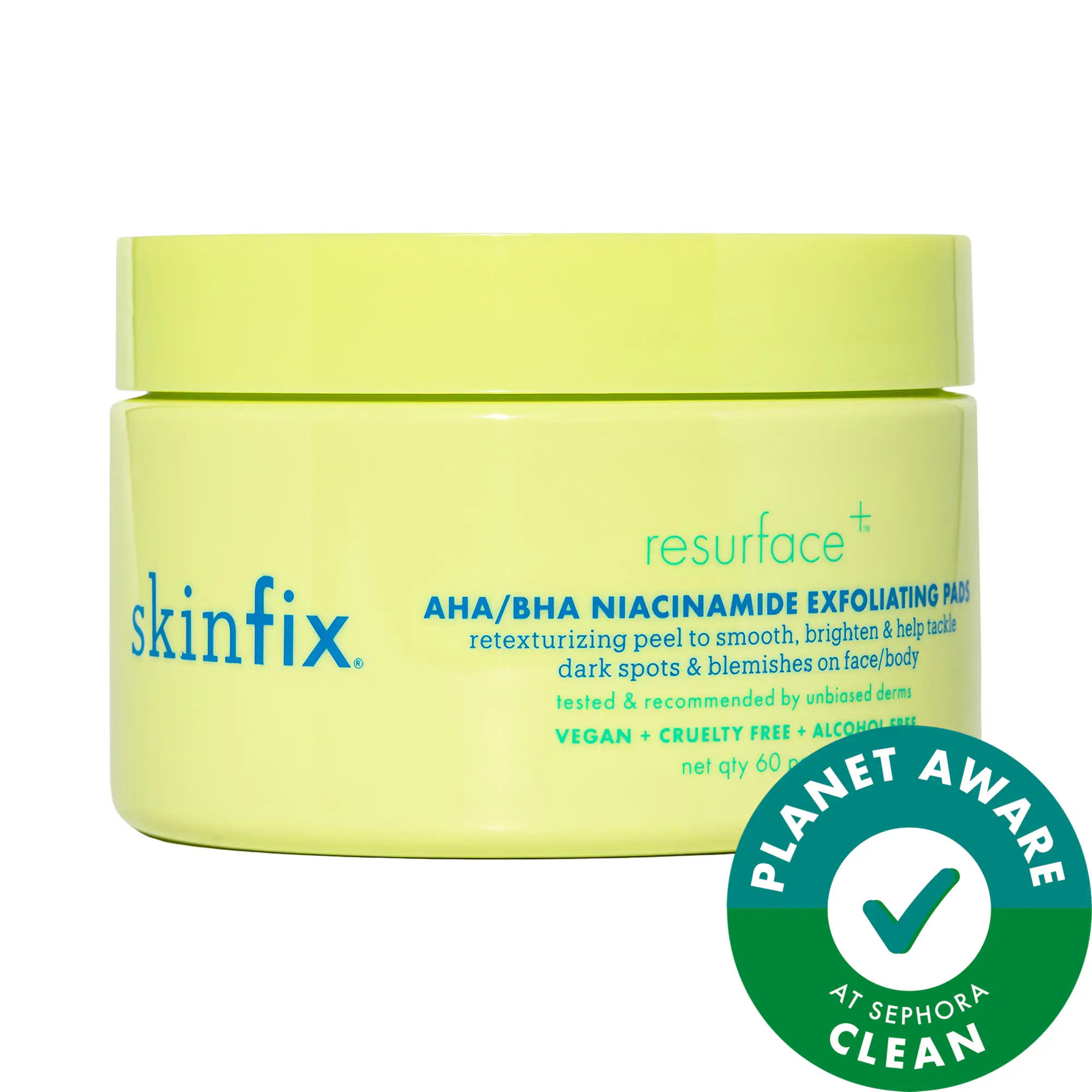 Skinfix Resurface+ AHA/BHA Niacinamide Exfoliating Pads for Face and Targeted Body 60 pads | Sephora (US)