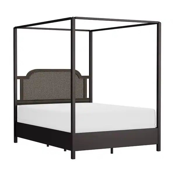 Hillsdale Furniture Melanie Wood and Metal Canopy Bed, Oiled Bronze | Bed Bath & Beyond
