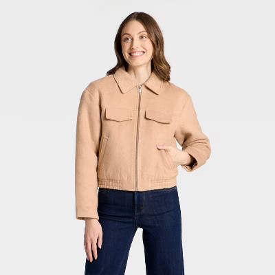 Women's Wool Fashion Jacket - Universal Thread™ Tan M | Target