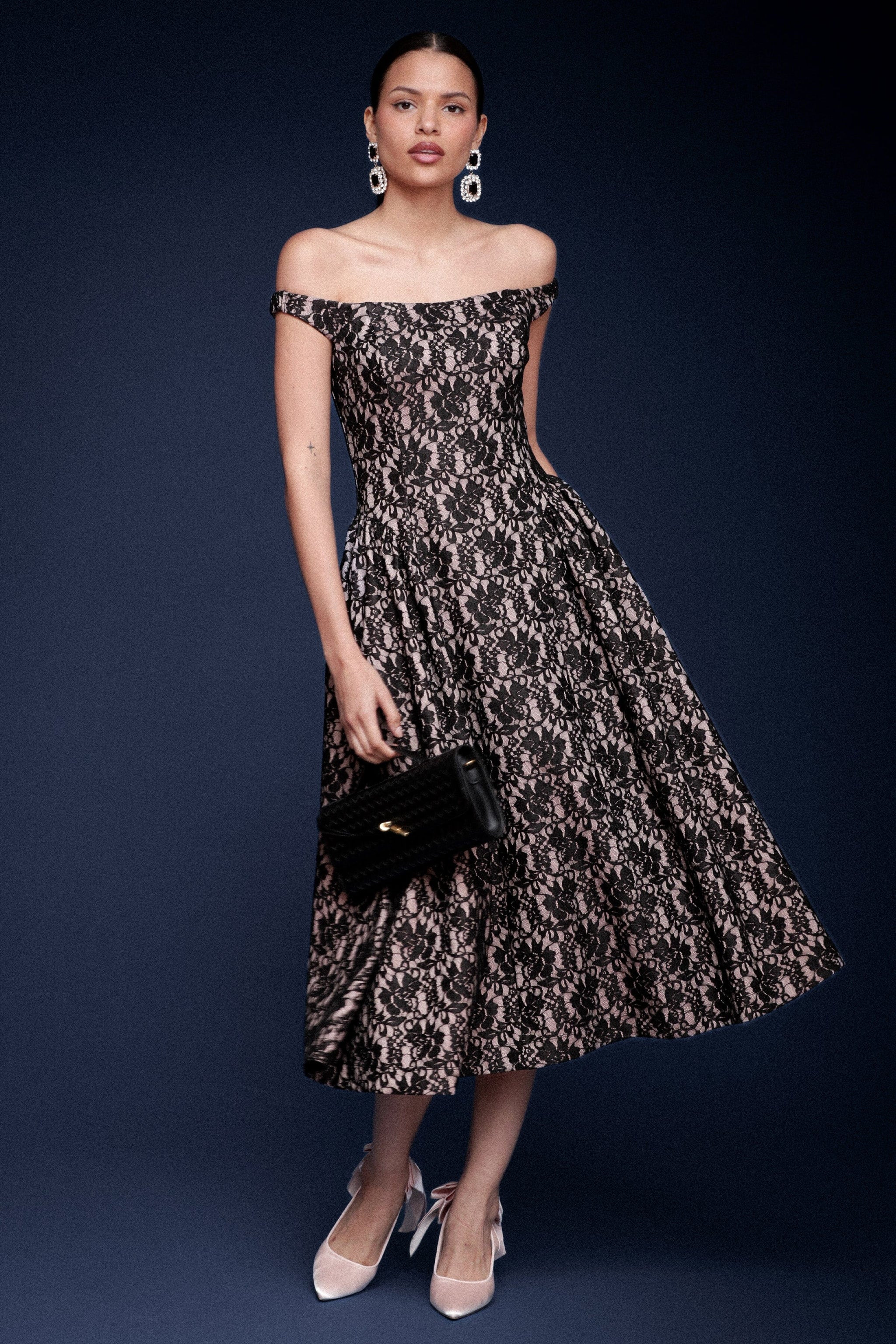 Lace Off-Shoulder Midi Dress | Avec Les Filles