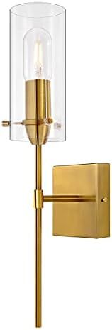Antique Gold Wall Sconces 1-Light, Bathroom Vanity Light Fixtures Over Mirror, Indoor Sconces Van... | Amazon (US)